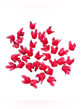 35 Miniature Tiny Red Resin Cardinal Birds Animal Figurines